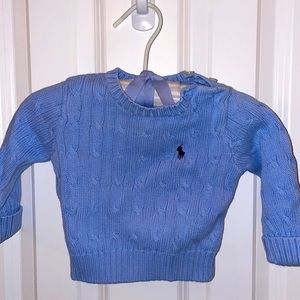 Polo Ralph Lauren 12M Cable Knit Blue Sweater